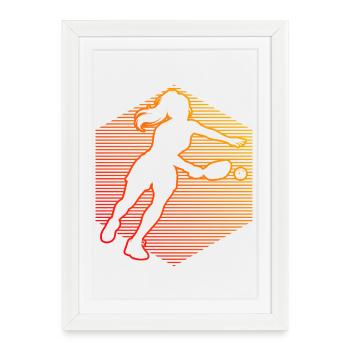 L’idée du joueur de pickleball pour les joueurs de pickleball Fans - Affiche encadrée (27 × 37 cm) - blanc - Devant