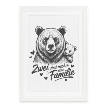 Bear Dad & Child Baby – Two Are Also a Family - Framed poster (27 × 37 cm) - white - Front