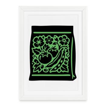 Graines Sachet Tomates Légumes - Affiche encadrée (27 × 37 cm) - blanc - Devant