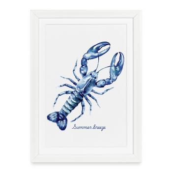 Summer Breeze Watercolor Lobster - Framed poster (27 × 37 cm) - white - Front