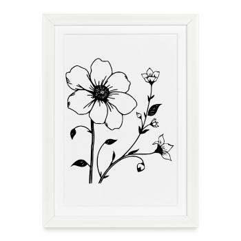 Fleur de vigne fleurie fleur cadeau Fête des Mères - Affiche encadrée (27 × 37 cm) - blanc - Devant