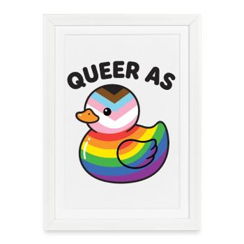 Mois de la fierté LGBT - Queer en tant que canard - Affiche encadrée (27 × 37 cm) - blanc - Devant