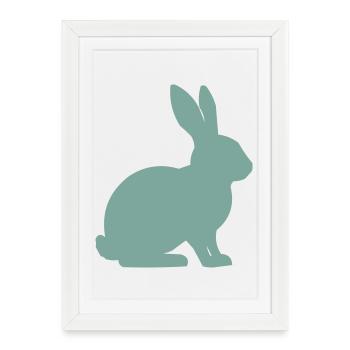 Rabbit Silhouette - Framed poster (27 × 37 cm) - white - Front