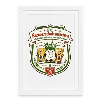 FC Nachbarschaftsmischung - Gerahmtes Poster (27 × 37 cm) - Weiß - Vorne