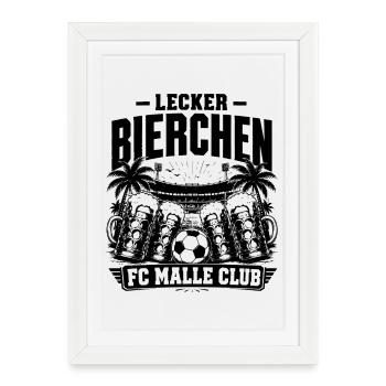 Lecker Bierchen FC Malle Club 2026 - Gerahmtes Poster (27 × 37 cm) - Weiß - Vorne
