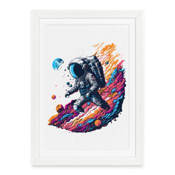 Astronaute Cosmique - Affiche encadrée (27 × 37 cm) - blanc - Devant