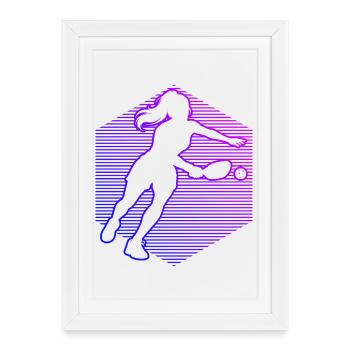 Athlète de pickleball pour joueurs de pickleball Fans - Affiche encadrée (27 × 37 cm) - blanc - Devant