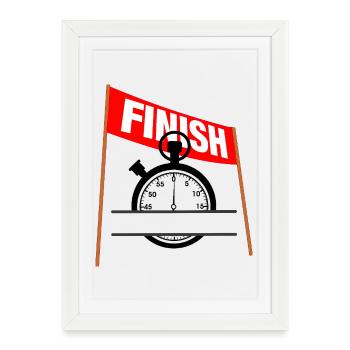 Temps d’arrivée de la course – Édition chronomètre - Affiche encadrée (27 × 37 cm) - blanc - Devant
