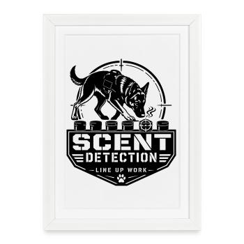 Détection d’odeurs – Travail sur la file - Affiche encadrée (27 × 37 cm) - blanc - Devant