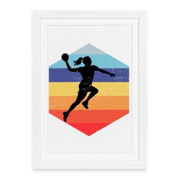 Handball Playing Gift Idea for the Circle Runner - Framed poster (27 × 37 cm) - white - Front