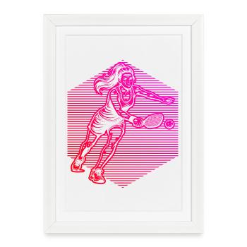 Conception du sport de pickleball pour les amateurs de pickleball - Affiche encadrée (27 × 37 cm) - blanc - Devant