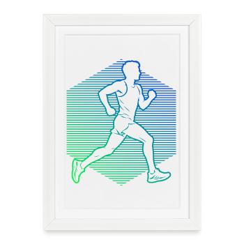 Gift idea for the marathon runner with running - Framed poster (27 × 37 cm) - white - Front