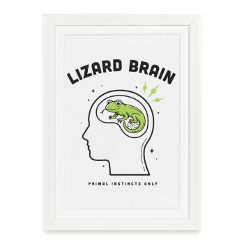Lizard Brain Lizard Profile Brain Psychology - Framed poster (27 × 37 cm) - white - Front