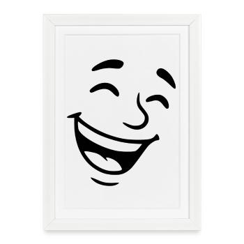 Visage Rieur - Affiche encadrée (27 × 37 cm) - blanc - Devant