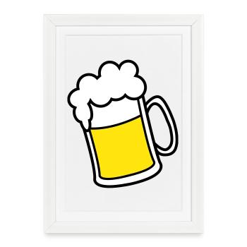 Beer - Framed poster (27 × 37 cm) - white - Front