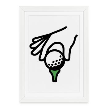 Golf Ball Tee Tee Golf Golf Club Golfer - Affiche encadrée (27 × 37 cm) - blanc - Devant