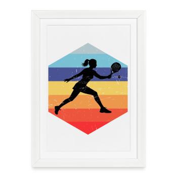 Idée cadeau d’accessoires de padel pour les fans débutants en padel - Affiche encadrée (27 × 37 cm) - blanc - Devant