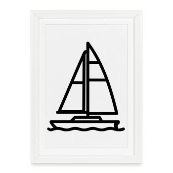 catamaran - Affiche encadrée (27 × 37 cm) - blanc - Devant