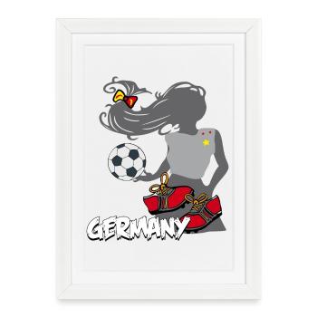 Women's Football Germany - Framed poster (27 × 37 cm) - white - Front