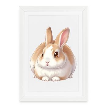 Lapin - Affiche encadrée (27 × 37 cm) - blanc - Devant