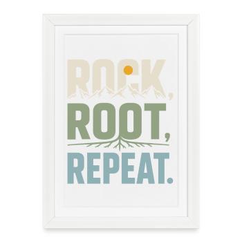 Course sur sentier - Pierre, Root, Repeat - Affiche encadrée (27 × 37 cm) - blanc - Devant