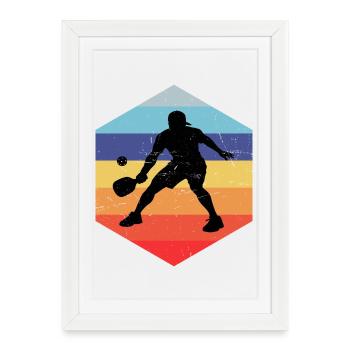 Cadeau pour joueur de pickleball pour les fans de pickleball pro - Affiche encadrée (27 × 37 cm) - blanc - Devant