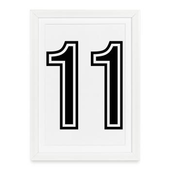 11 Symbole numérique - Affiche encadrée (27 × 37 cm) - blanc - Devant