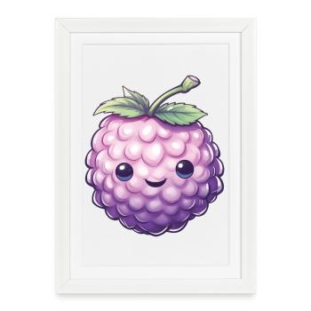 Motif de mûres Baies Costume de Carnaval - Affiche encadrée (27 × 37 cm) - blanc - Devant