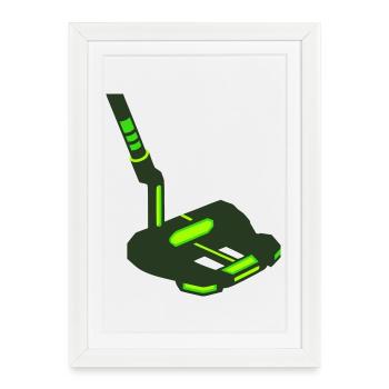 Golf Putter Schlaeger Icon - Gerahmtes Poster (27 × 37 cm) - Weiß - Vorne
