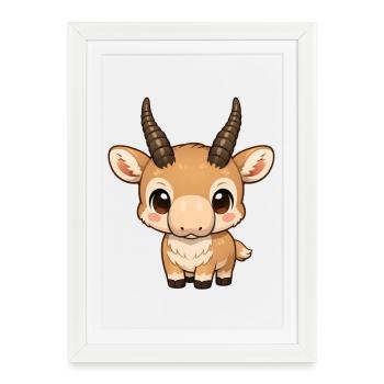 Antilope Saïga - Affiche encadrée (27 × 37 cm) - blanc - Devant