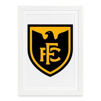 Adler FC Fussball Wappen Logo - Gerahmtes Poster (27 × 37 cm) - Weiß - Vorne