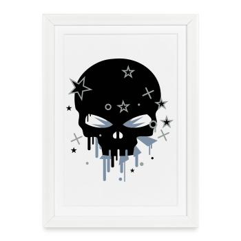 un crâne - Affiche encadrée (27 × 37 cm) - blanc - Devant