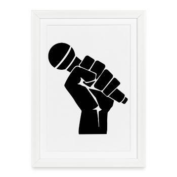 Fight for Music Freedom Rap - Framed poster (27 × 37 cm) - white - Front