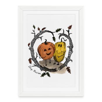 Pumpkin Friends Against Racism - Affiche encadrée (27 × 37 cm) - blanc - Devant
