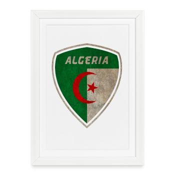 Algérie Armoiries Vintage / Cadeau Alger - Affiche encadrée (27 × 37 cm) - blanc - Devant