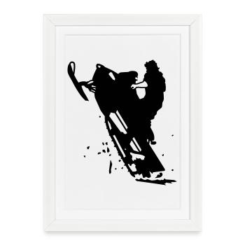 snowmobile - Framed poster (27 × 37 cm) - white - Front