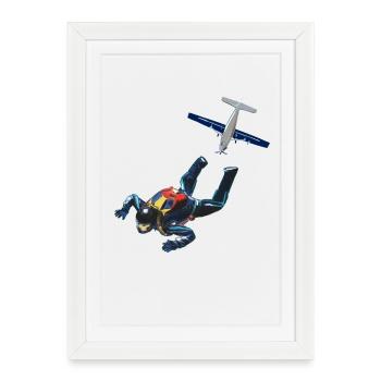 Skydiver - Affiche encadrée (27 × 37 cm) - blanc - Devant
