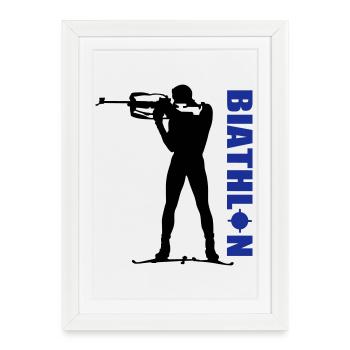 Biathlon - Affiche encadrée (27 × 37 cm) - blanc - Devant