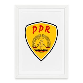 GDR Coat of Arms Design / Vintage Gift Ostalgie - Framed poster (27 × 37 cm) - white - Front