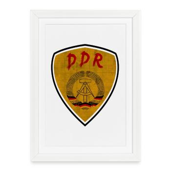 GDR Coat of Arms Design Vintage / Gift Ostalgie - Framed poster (27 × 37 cm) - white - Front