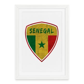 Sénégal Vintage Armoiries / Cadeau Dakar Afrique - Affiche encadrée (27 × 37 cm) - blanc - Devant