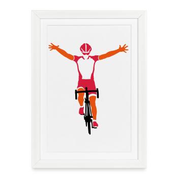 Road cyclists at finish - Framed poster (27 × 37 cm) - white - Front