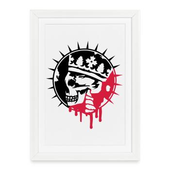 Skull with Crown Graffiti Patch - Framed poster (27 × 37 cm) - white - Front