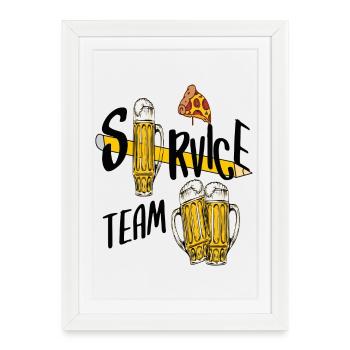 Bière de l'équipe de service - Affiche encadrée (27 × 37 cm) - blanc - Devant