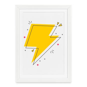 Rayon dynamique en jaune et noir - Affiche encadrée (27 × 37 cm) - blanc - Devant