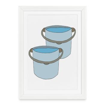 Conception créative du seau pour les activités de plein air - Affiche encadrée (27 × 37 cm) - blanc - Devant