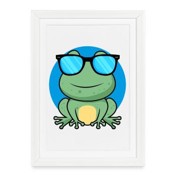 Cool Frog - Framed poster (27 × 37 cm) - white - Front