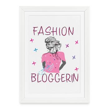 Girl,Blogger, Fashion - Framed poster (27 × 37 cm) - white - Front