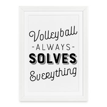 Volley-ball - Affiche encadrée (27 × 37 cm) - blanc - Devant