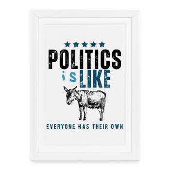 IsLike Distressed Logo Typography - Framed poster (27 × 37 cm) - white - Front